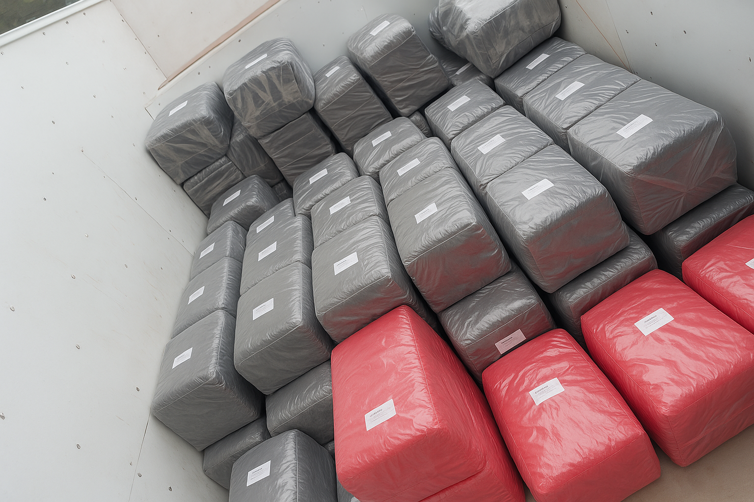 Paquetes cargados y listos para la entrega